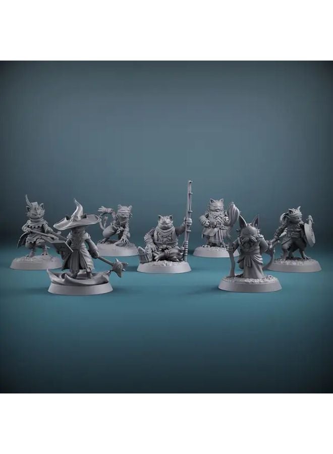 قطعة كاتمان سكواد 7 قطع شخصيات مصغرة من الراتنج الرمادي غير المطلية لألعاب الطاولة DnD RPG - Image 3